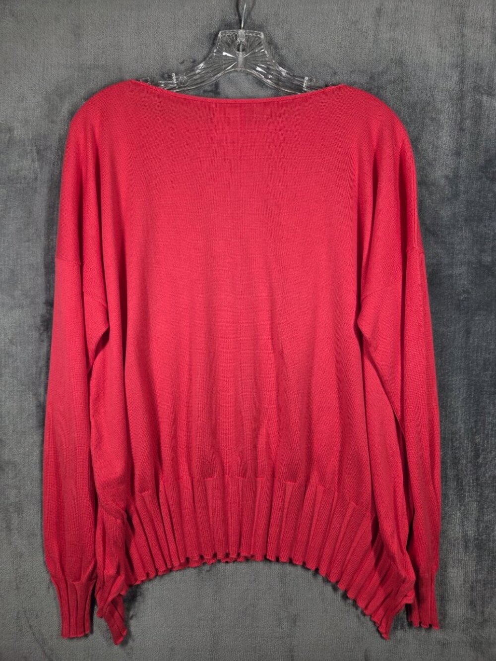 PLANET Lauren G Sweater Womens One Size Red Pullover Top Long Sleeve - Picture 7 of 7